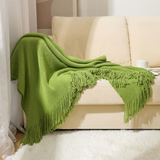 Chunky Knit Tassel Blanket