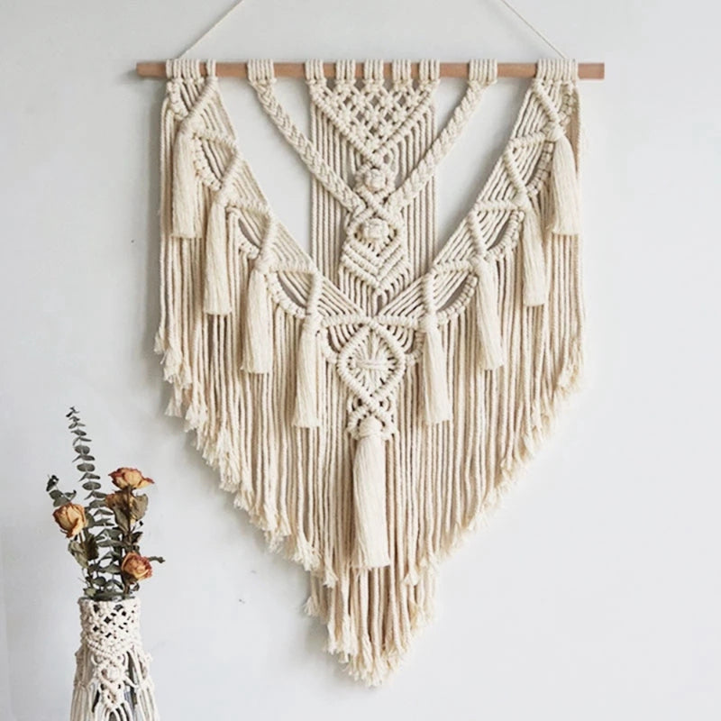 Fringed Geometric Wall Hanging Macrame