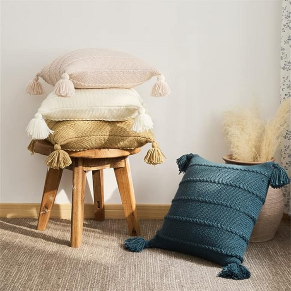 Nordic Knitted Tassel Cushion