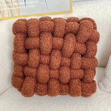 Plush Woven Knot Boucle Cushion