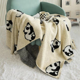 Kawaii Panda Knitted Blanket