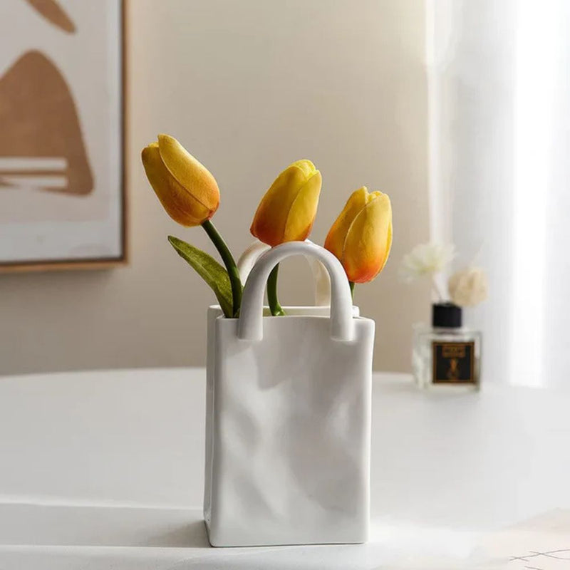 Tote-Style Ceramic Vase