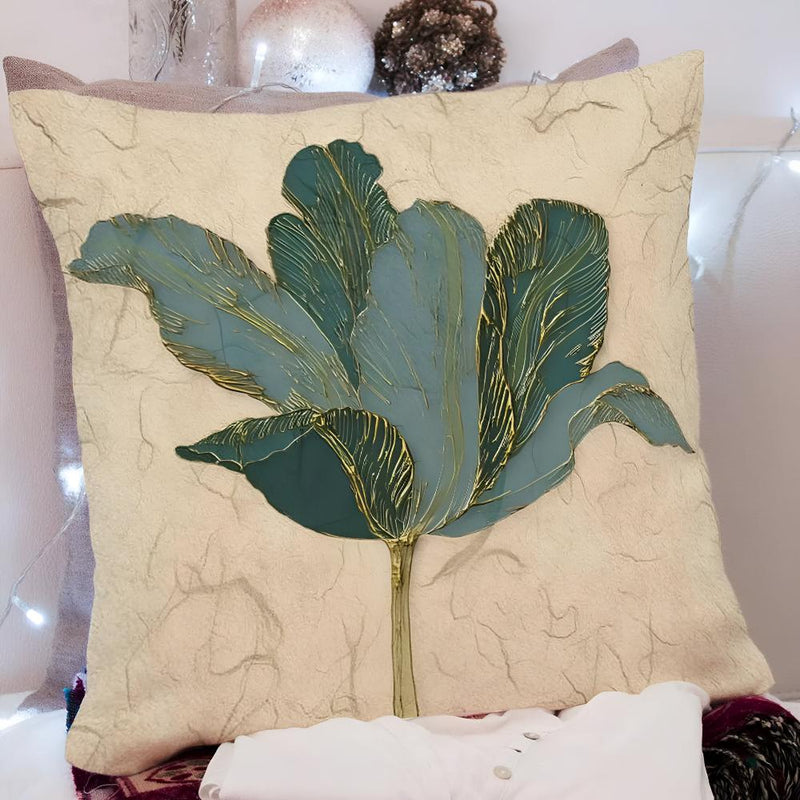 Emerald Leaf Cushion Cover