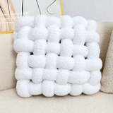 Plush Woven Knot Boucle Cushion