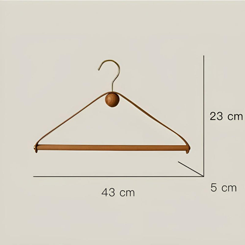 Modern Vintage Leather Wood Clothes Hanger