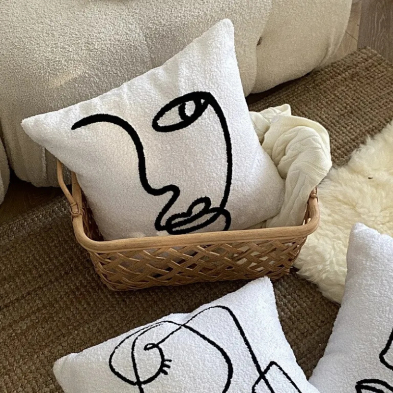 Abstract Face Artistic Cushion Cover