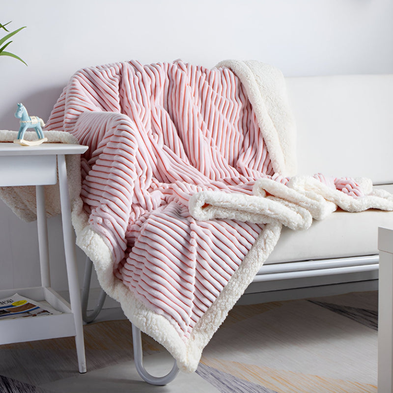 Fluffy Stripes Sherpa Blanket