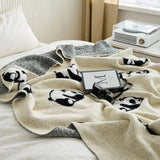 Kawaii Panda Knitted Blanket