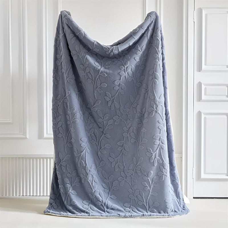 Elegant Leaf Sherpa Blanket