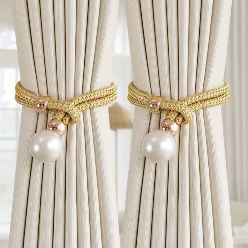 Lustrous Pearl Curtain Tie Back | 2 Pcs Set