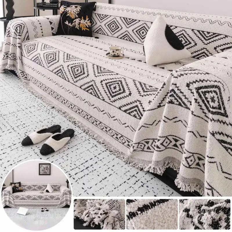 Geometric Boho Sofa Cover Throw