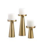 Elegant Brass Candle Holders | Set of 3