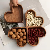 Heart-Shaped Wooden Snack Tray | 4 pcs