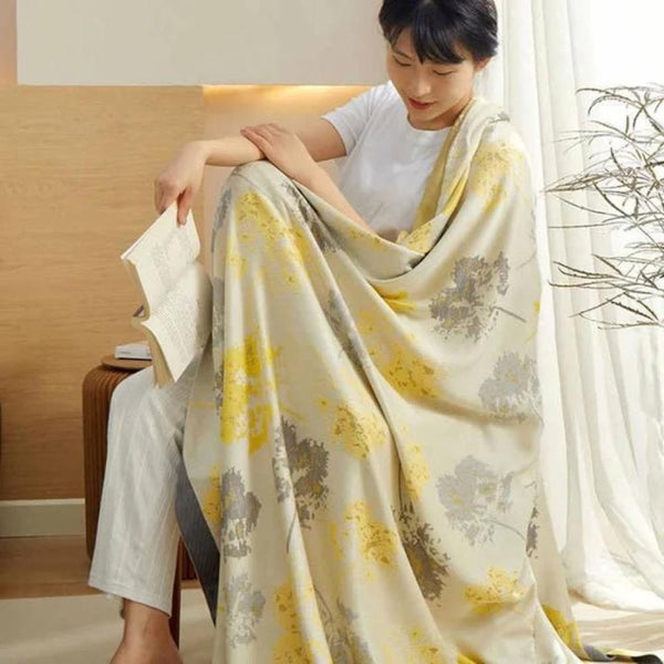 Maple Leaves Bamboo Luxe Cooling Blanket