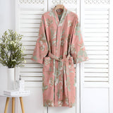 Floral Embrace Cotton Bathrobe