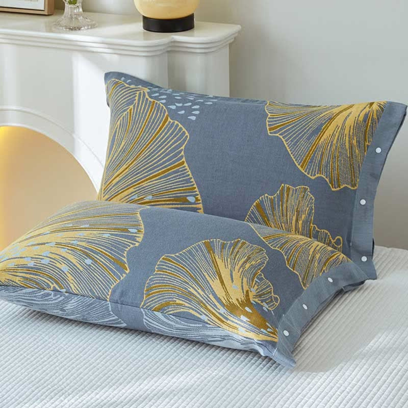 Golden Flora Pure Cotton Pillowcases | Twin Pack