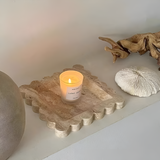 Scalloped Marble Travertine Jewellery Tray