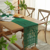 Lace Crochet Tassel Table Runner