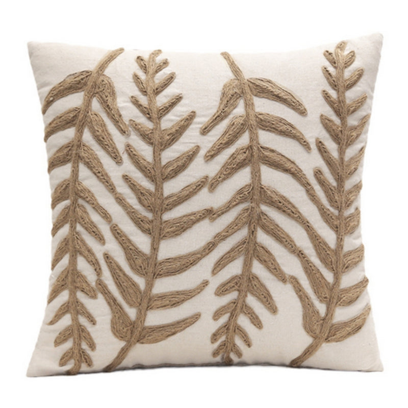 Leaf Embroidery Cushion Cover