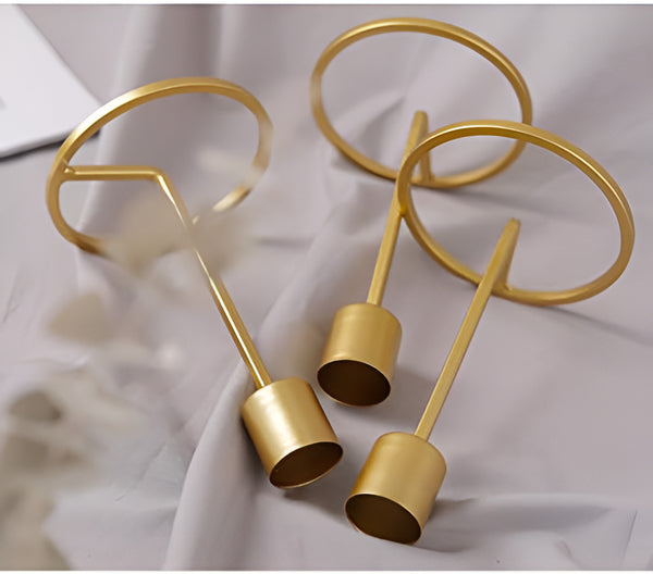 Golden Romantic Candle Holders