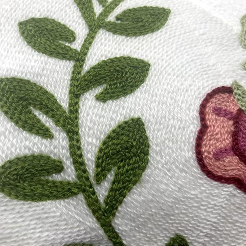 Ethereal Embroidery Floral Cushion Cover