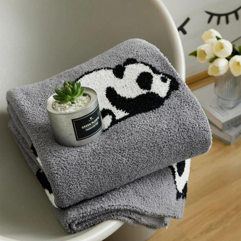 Kawaii Panda Knitted Blanket