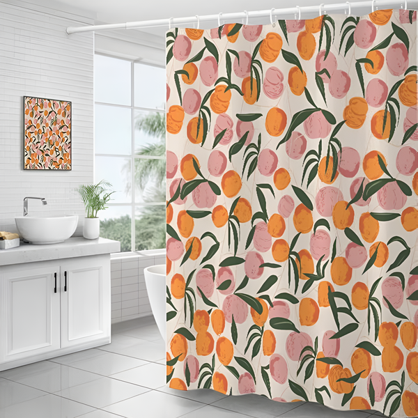 Fresh Peach Paradise Shower Curtain