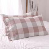 Checked & Striped Cotton Pillowcase