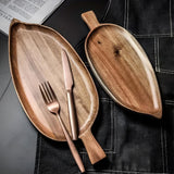 Leaf-Shaped Wooden Serving Plate