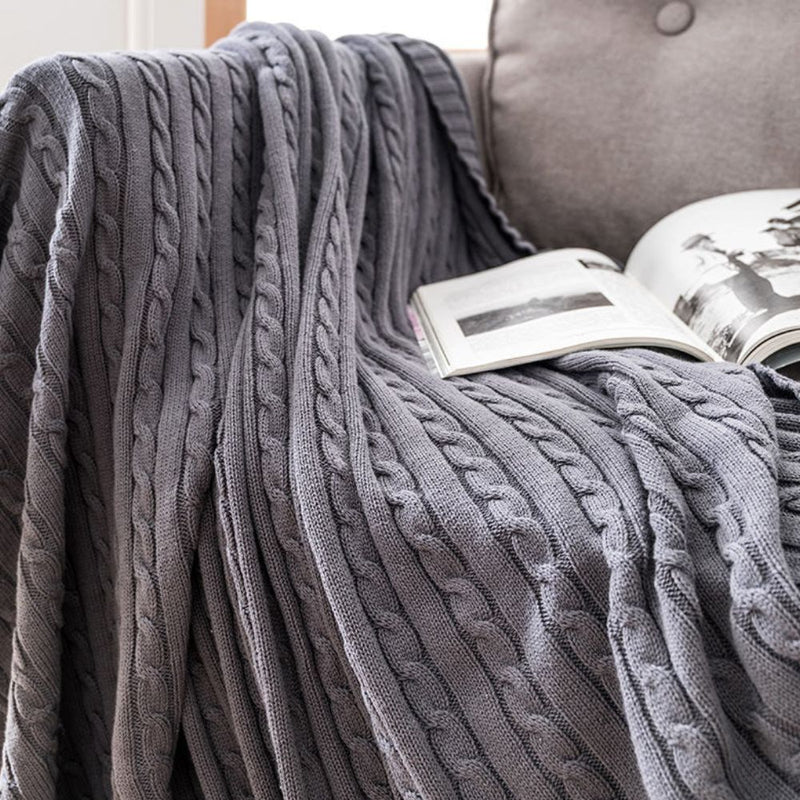 Braid Knitted Cotton Throw