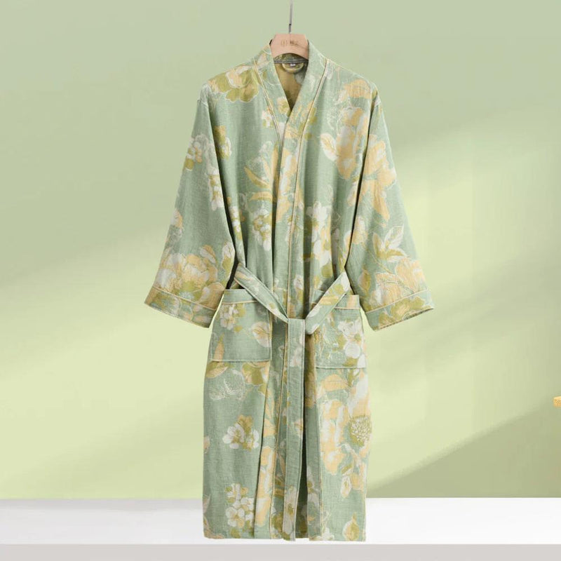 Floral Embrace Cotton Bathrobe