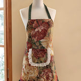 Elegant Oil-Proof Floral Apron