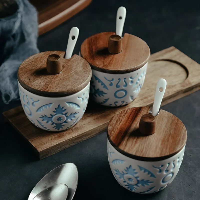 Ceramic Spice Jars Set