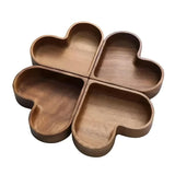 Heart-Shaped Wooden Snack Tray | 4 pcs