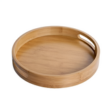 Bamboo Wood Round Serving Tray