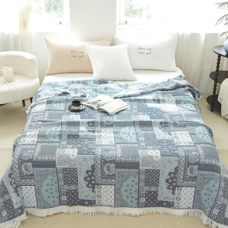 Mosaic Pattern Cotton Gauze Blanket