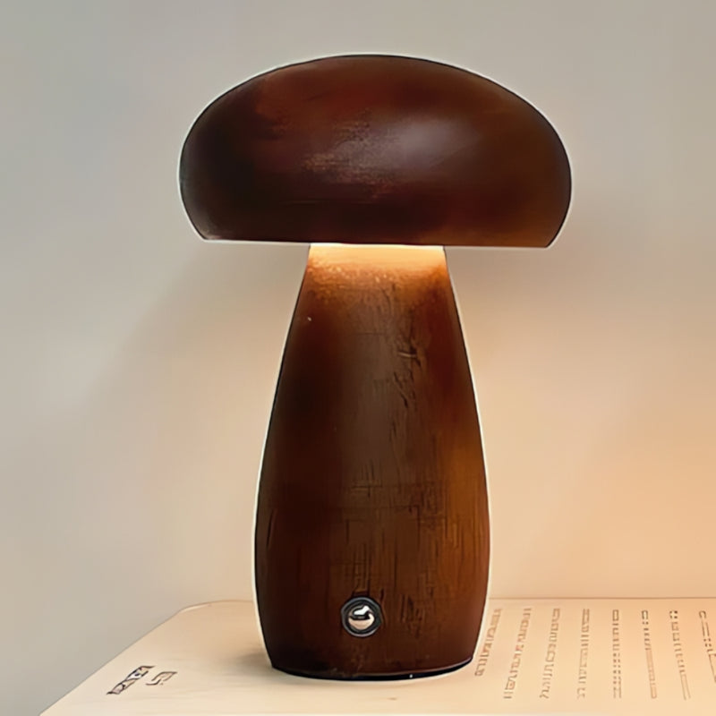 Wooden Mushroom Lamp