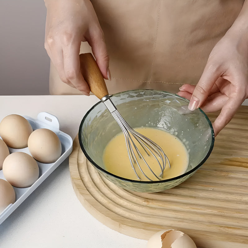 Mini Whisk with Wooden Grip