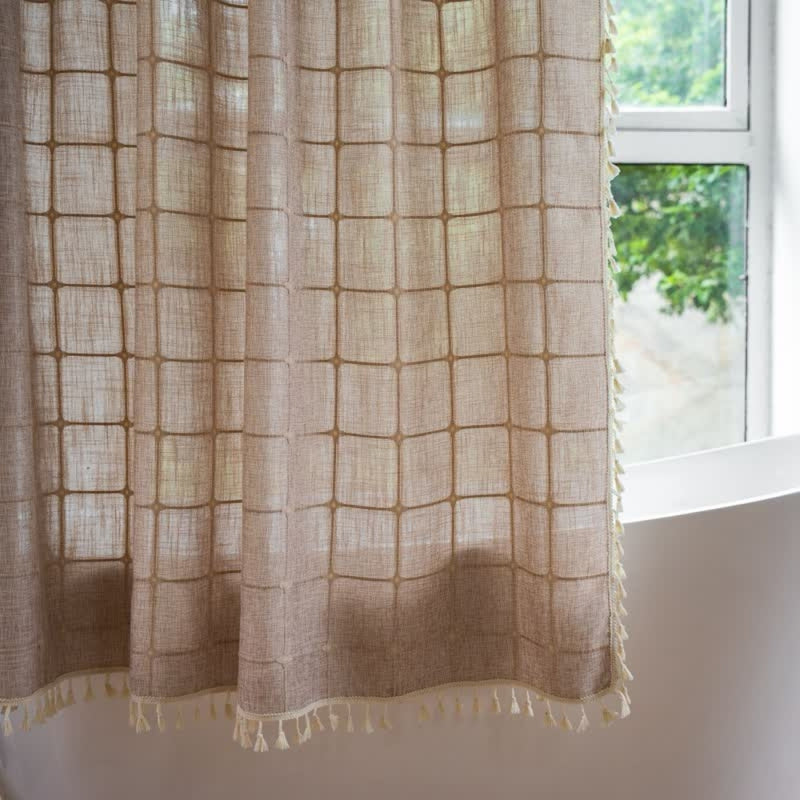 Farmhouse Cotton Linen Shower Curtain