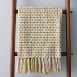 Knitted Couch Blanket with Tassels