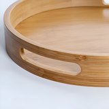 Bamboo Wood Round Serving Tray