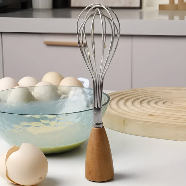 Mini Whisk with Wooden Grip