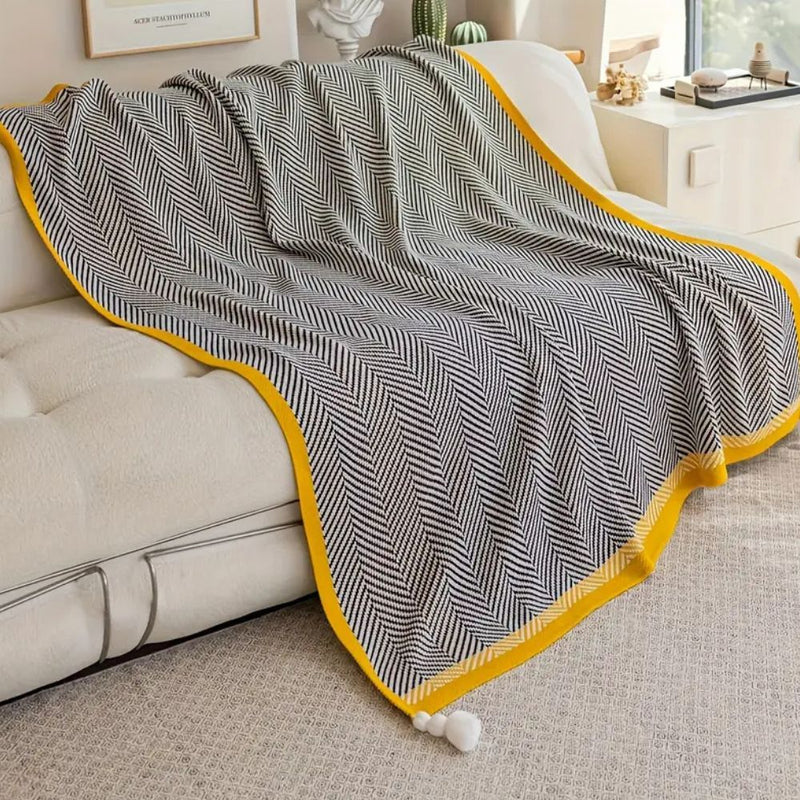 Golden Chevron Luxe Blanket