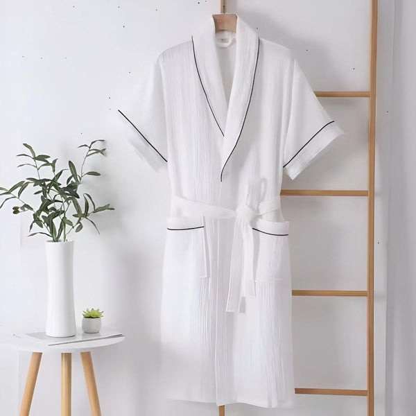 Summer Cotton Half Sleeves Bathrobe