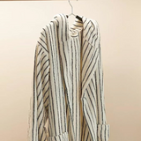 Comfortable Striped Cotton Bathrobe