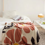 Scandinavian Bold Floral Print Blanket