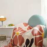 Scandinavian Bold Floral Print Blanket