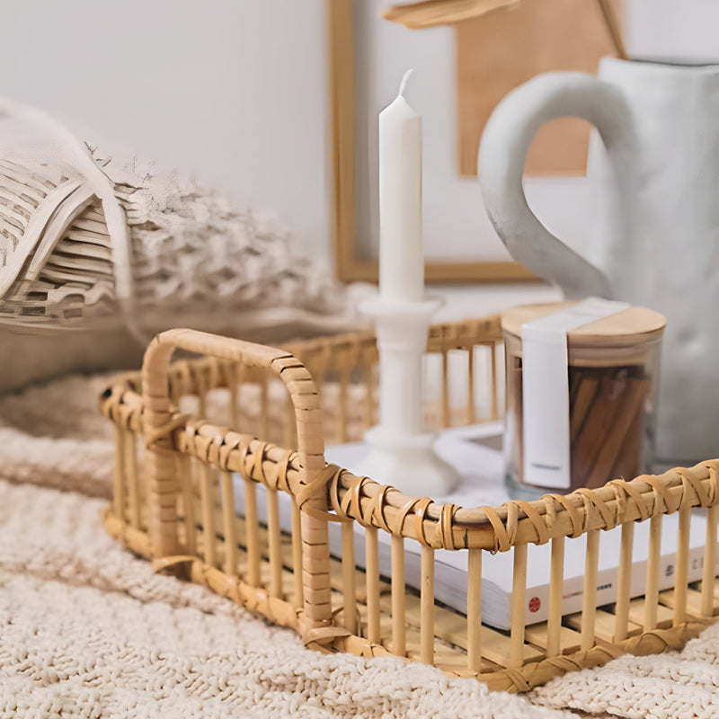 Rustic Weave Rattan Tray