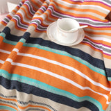 Rainbow Striped Tassel Blanket