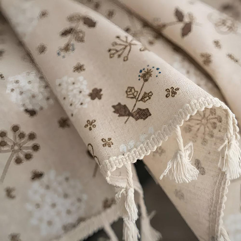 Dandelion Beige Tassel Tablecloth